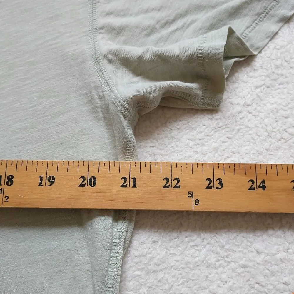 Everlane T Shirt Mens L Green Henley Pullover Tee Slub Cotton Classic Casual - Picture 8 of 9